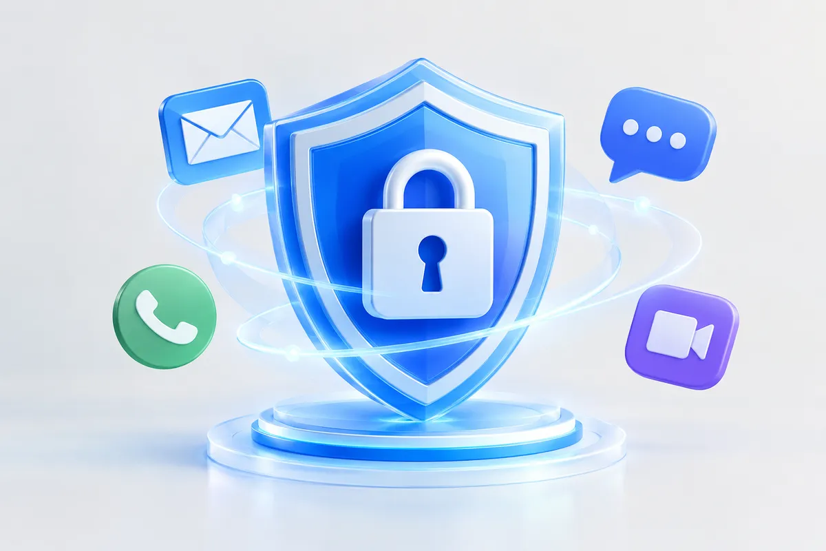 Ilustración abstracta de seguridad y protección digital para citas por internet
